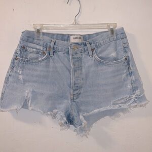 Agolde LA Parker Light Blue Distressed Jean Shorts #A026-811- Size 28